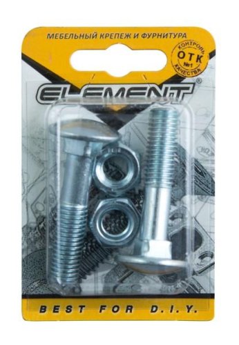 Болт мебельный DIN603 оцинкованный 8x30 с гайкой (6 шт) картинка
